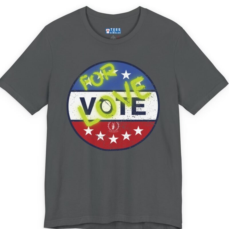 VOTE FOR LOVE ❤️💖❎ – Distressed Vintage Design Soft Jersey Tee Asphalt by Tees For Singles
