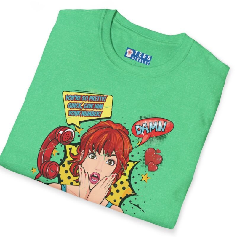 Quick, Give Him Your Number! Pop Art Tee 💥☎️ Wing Woman T-shirt by Tees For Singles