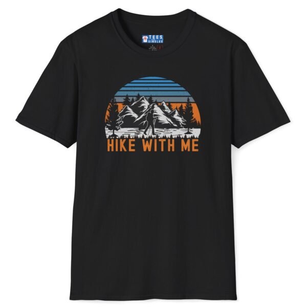 Hike With Me Retro Mountain Premium Tee 🏔️ by Tees For Singles