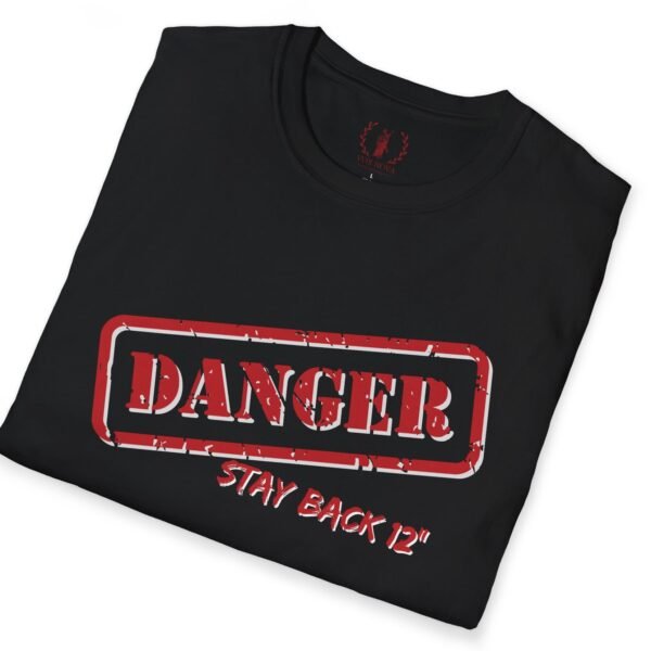 DANGER Stay Back 12″ Tee 😉 Your Flirtatious Ice-Breaker T-Shirt 💥 Black by Tees For Singles