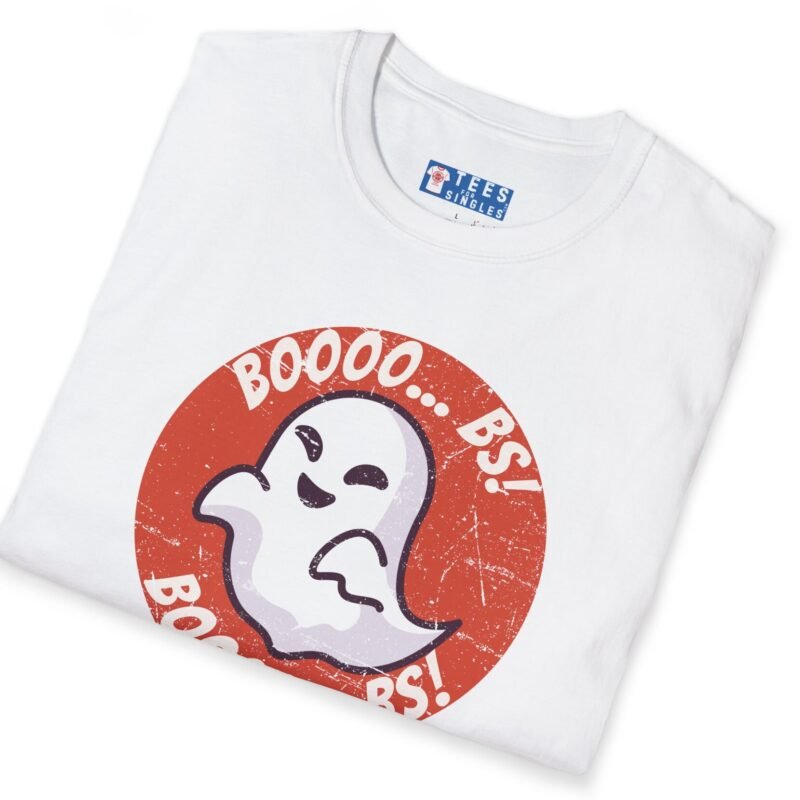 Boooo... BS! Premium Tee. Naughty Ghost Pun Halloween Shirt by Tees For Singles - Reaction Fashion