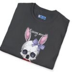 Kissing Mood Skull-Bunny Graphic Tee 💋 🫦💀🐰🐇- Distressed Look by Tees For Singles