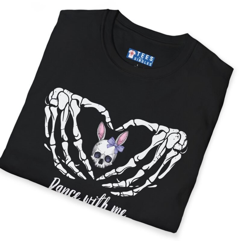 Dance With Me Skeleton Heart Tee 🖤🎸💀 Goth Industrial Metal – Distressed Look by Tees For Singles