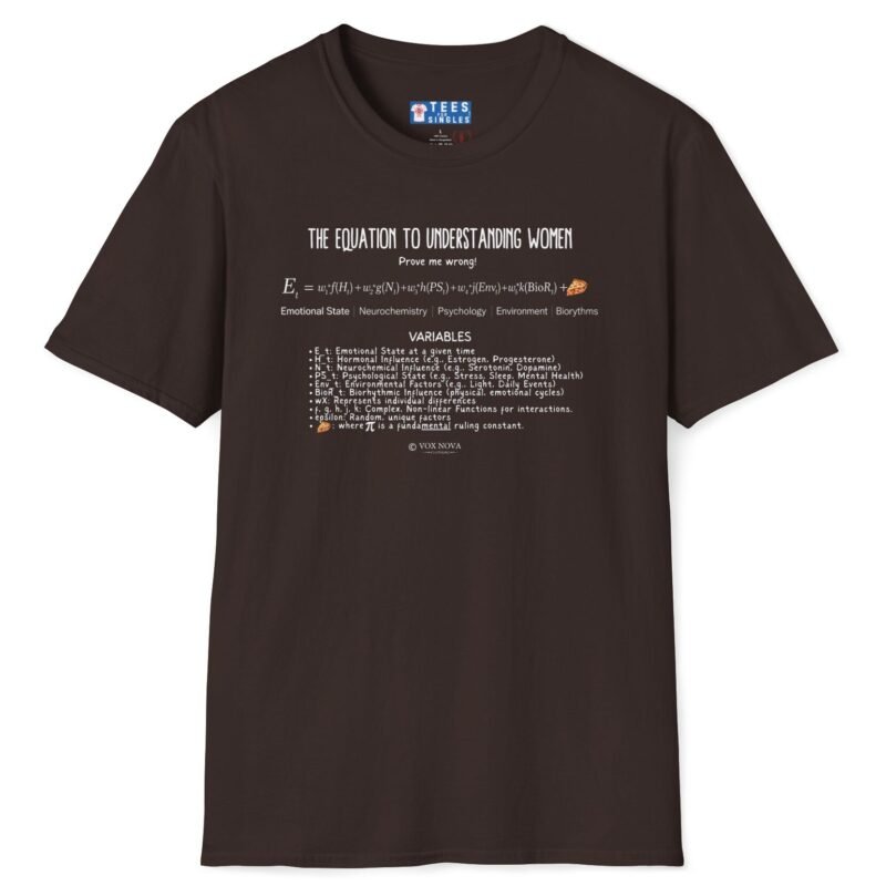 The Equation to Understanding Women (Prove Me Wrong) Look At The Fine FundaMENTAL Print! 📊❤️‍🔥Funny Tee Dark Chocolate by Tees For Singles