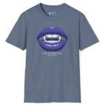 Love At First Bite Pureblood Vampire Lips Statement Tee🧛‍♀️🩸- For Those In The Know Heather Indigo by Tees For Singles
