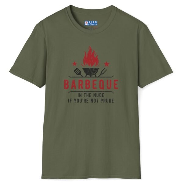 Barbeque In The Nude If You’re Not A Prude T-Shirt 🔥 Funny Tee Military Green by Tees For Singles