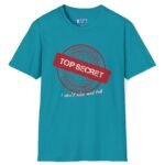Confidential Top Secret “I Don’t Kiss And Tell” Tee 😉💖 Tropical Blue by Tees For Singles