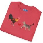 Rooster Loves Pussy Cat Tee 😂🐓❤️🐱 Conversation Starter T-shirt by Tees For Singles