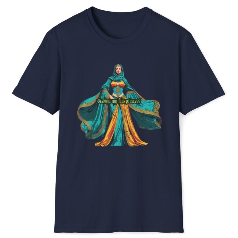 Seeking My Fair Princess Romantic Goth Graphic Tee 🖤👑 Navy by Tees For Singles