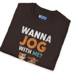 Wanna Jog With Me? Cute Dog Cat Graphics Vintage Style Tee 🐶🐱🏃‍♂️ by Tees For Singles