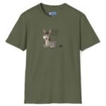 “Stop Looking at My Ass (Donkey) or I Have to Charge” – “Did You Look?” Cartoon 2 Sided T-Shirt Cute Funny Tee Military Green by Tees For Singles