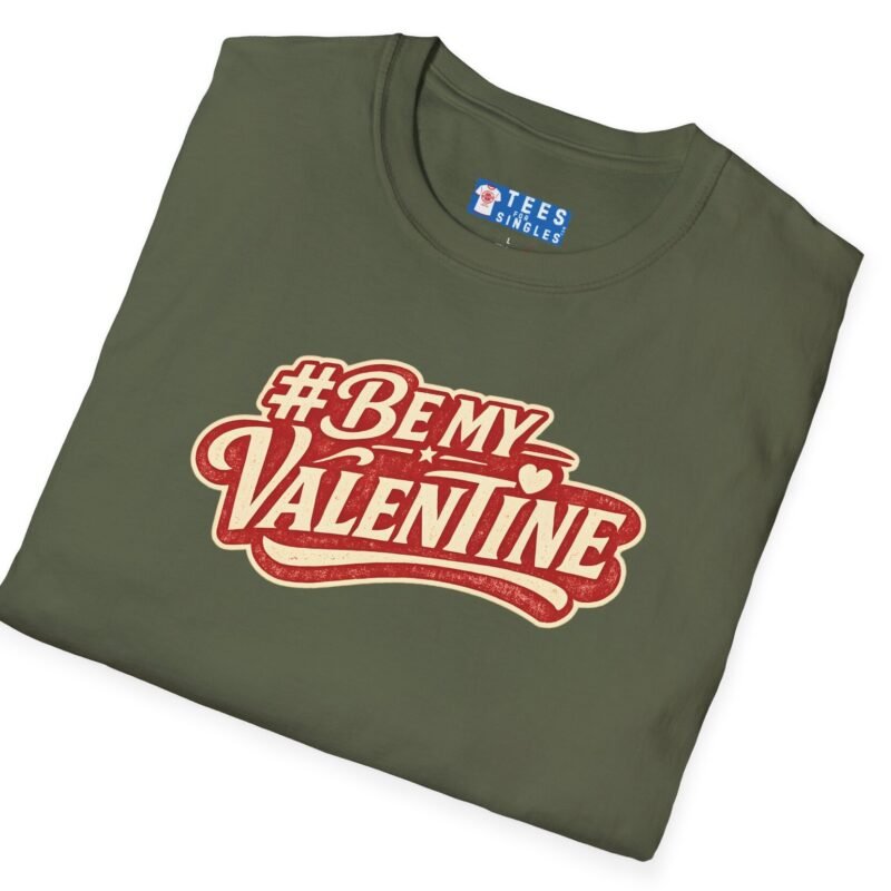 Valentine’s Day T-Shirt – “#BeMyValentine” Retro Graphic Tee ❤️😉 by Tees For Singles