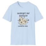 Valentine’s Day Overrated T-Shirt – ‘Change My Mind’ Cupid Graphic Tee 💘😏 Light Blue by Tees For Singles