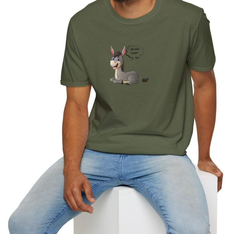 “Stop Looking at My Ass (Donkey) or I Have to Charge” – “Did You Look?” Cartoon 2 Sided T-Shirt Cute Funny Tee by Tees For Singles
