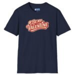 Valentine’s Day T-Shirt – “#BeMyValentine” Retro Graphic Tee ❤️😉 Navy by Tees For Singles