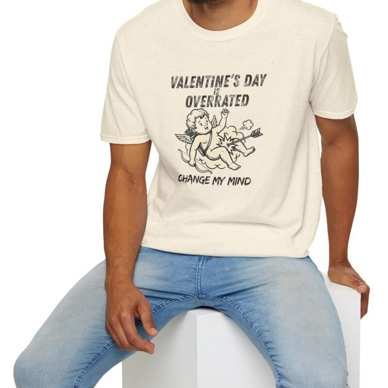 Valentine’s Day Overrated T-Shirt – ‘Change My Mind’ Cupid Graphic Tee 💘😏 by Tees For Singles