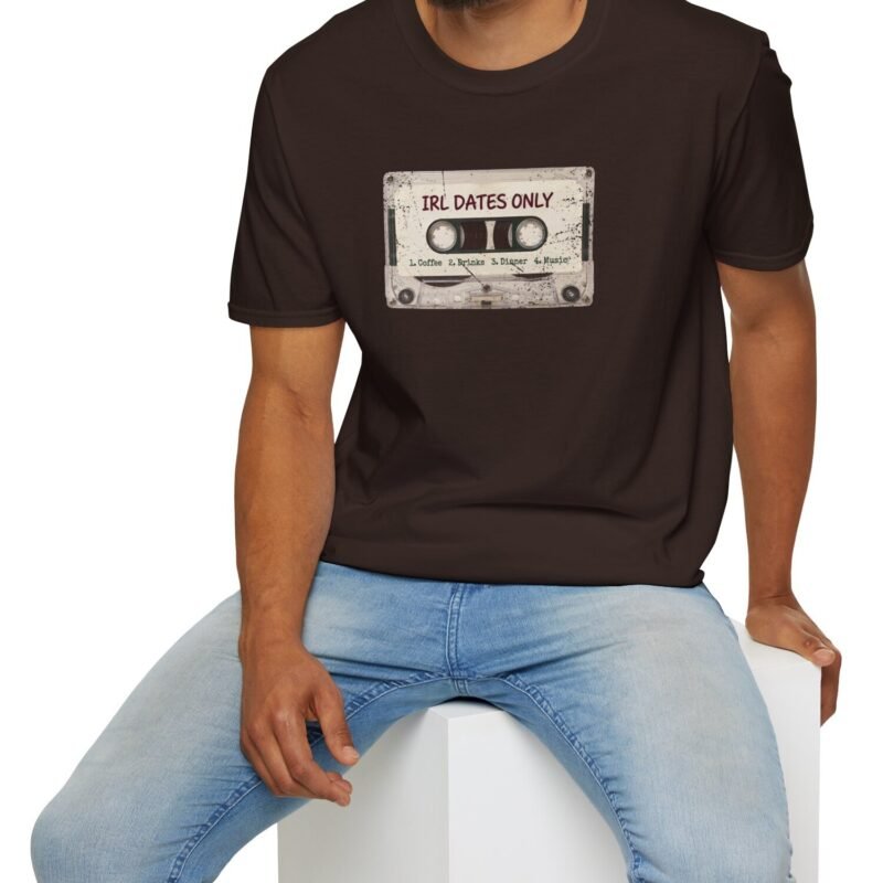IRL DATES ONLY Cassette Tee Retro Look 📼 ☕ 1 Coffee 2 Drinks 3 Dinner 4 Music by Tees For Singles - Reaction Fashion