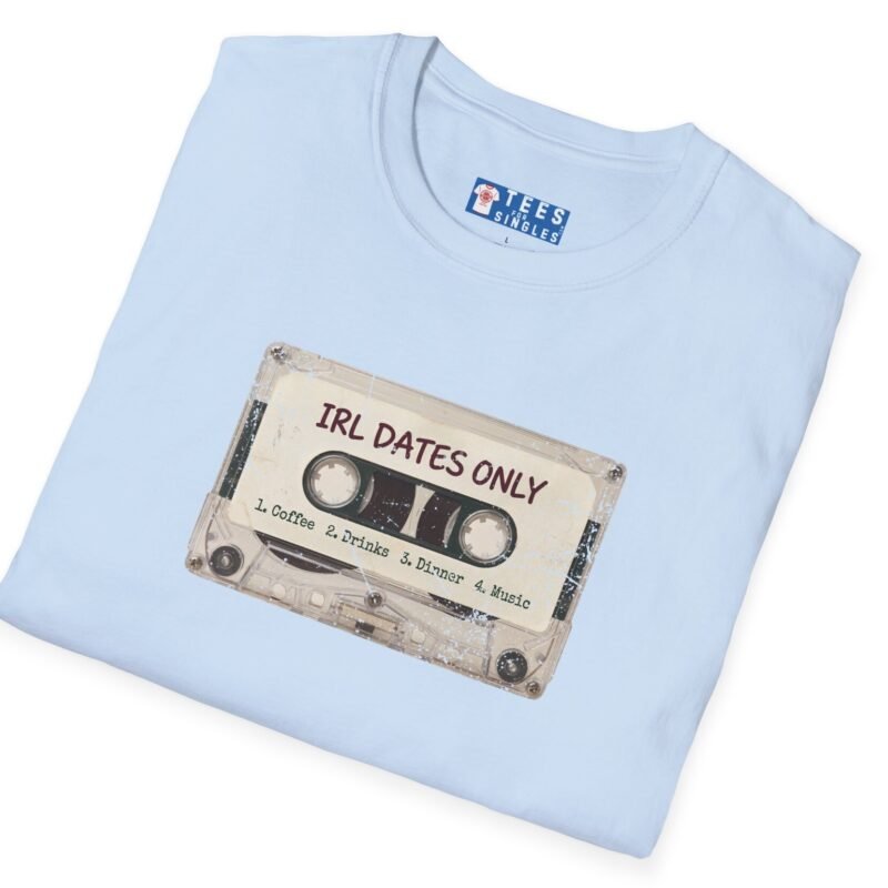 IRL DATES ONLY Cassette Tee Retro Look 📼 ☕ 1 Coffee 2 Drinks 3 Dinner 4 Music by Tees For Singles - Reaction Fashion