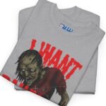 12570862701016613619_2048.jpeg "I Want Brainy Girls Graphic T-Shirt" - “Big Brain Cravings Never Die” Retro Zombie Graphic Tee by Tees For Singles - Reaction Fashion