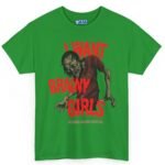 2732682469191700316_2048.jpeg "I Want Brainy Girls Graphic T-Shirt" - “Big Brain Cravings Never Die” Retro Zombie Graphic Tee Irish Green by Tees For Singles - Reaction Fashion