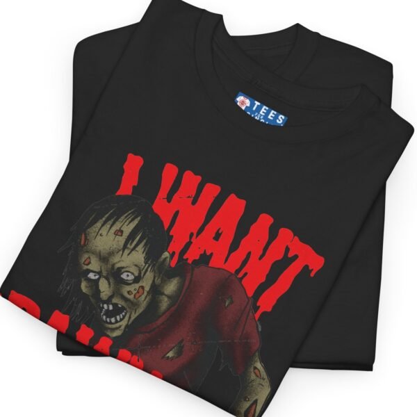 "I Want Brainy Girls Graphic T-Shirt" - “Big Brain Cravings Never Die” Retro Zombie Graphic Tee by Tees For Singles - Reaction Fashion