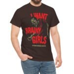7253541949759246907_2048.jpeg "I Want Brainy Girls Graphic T-Shirt" - “Big Brain Cravings Never Die” Retro Zombie Graphic Tee by Tees For Singles - Reaction Fashion