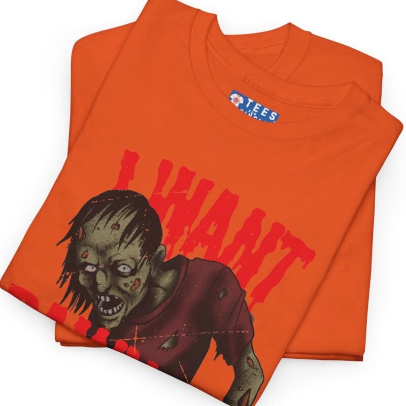 "I Want Brainy Girls Graphic T-Shirt" - “Big Brain Cravings Never Die” Retro Zombie Graphic Tee by Tees For Singles - Reaction Fashion