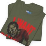9112479356684264759_2048.jpeg "I Want Brainy Girls Graphic T-Shirt" - “Big Brain Cravings Never Die” Retro Zombie Graphic Tee by Tees For Singles - Reaction Fashion